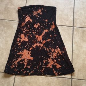 TRENDING! Reverse tie dyed tube top mini dress